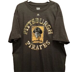 Majestic Pittsburgh Pirates Graphic Tee - Dark Gray and Yellow